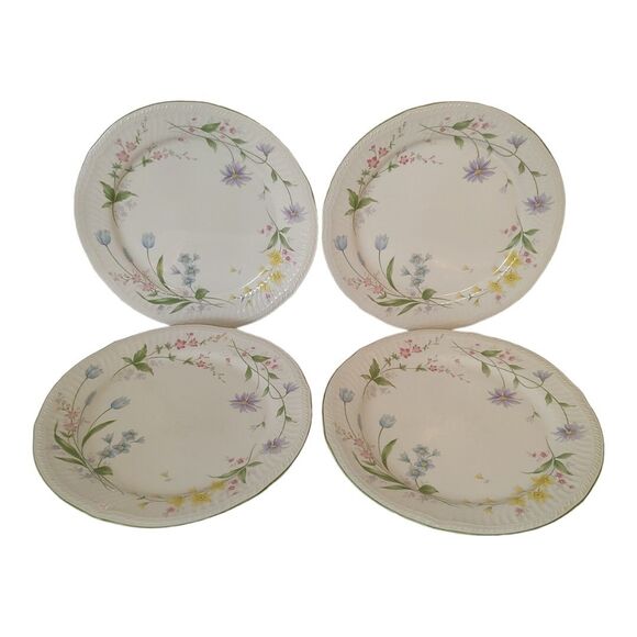 Decorative Spring Breeze Stoneware Plates 4148 1-3 Multicolored Flowers 10.75" W - Picture 1 of 16